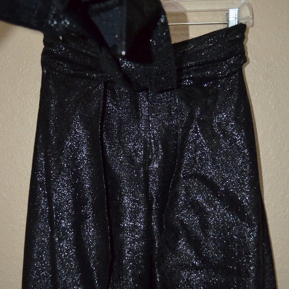NWOT Sz 4 Hellessy Black Metallic Avedon Tie Waist Drape Panel Pants - Picture 6 of 11